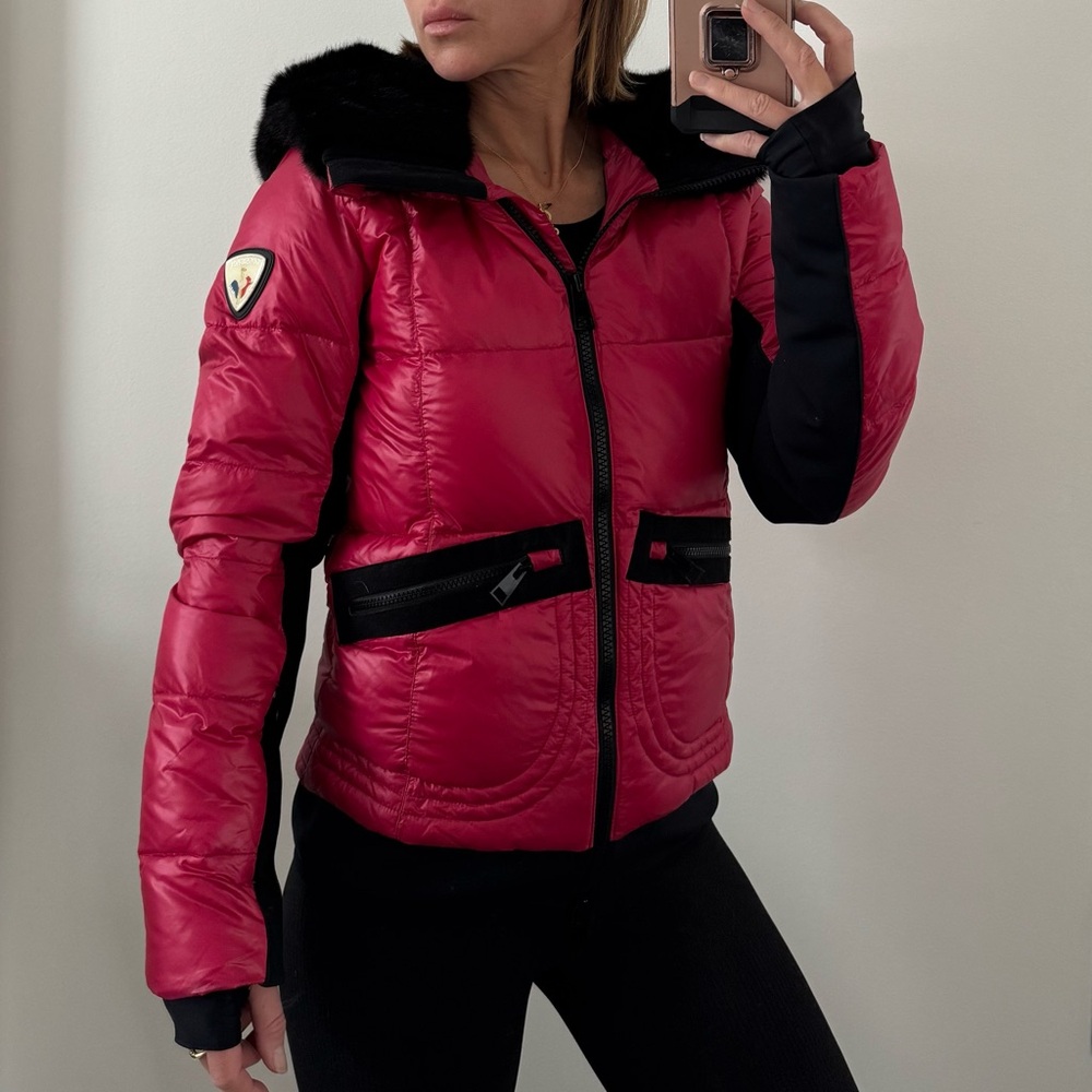 JCC Rossignol Fuchsia pink ski snowboarding down puffer jacket S M 4